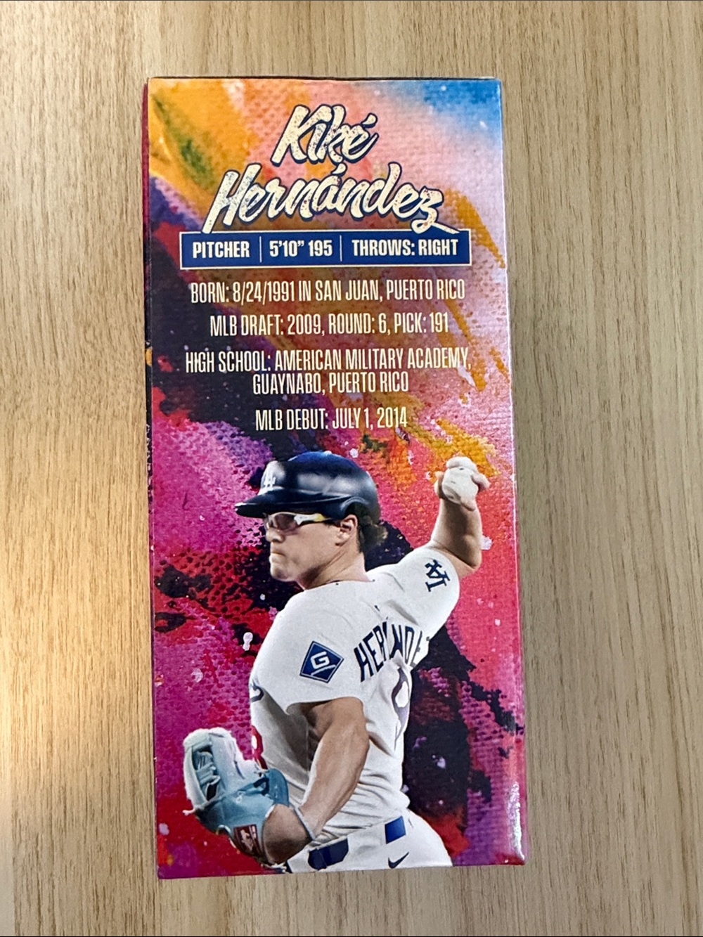 NIKA Kike Hernández Dodgers Pitcher Bobblehead - Blue, White, Pink - Picture 4 of 6